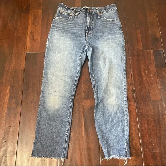 Madewell Denim - Madewell The Perfect Vintage High Waist Side Slit Crop Jeans Raw Hem size 30